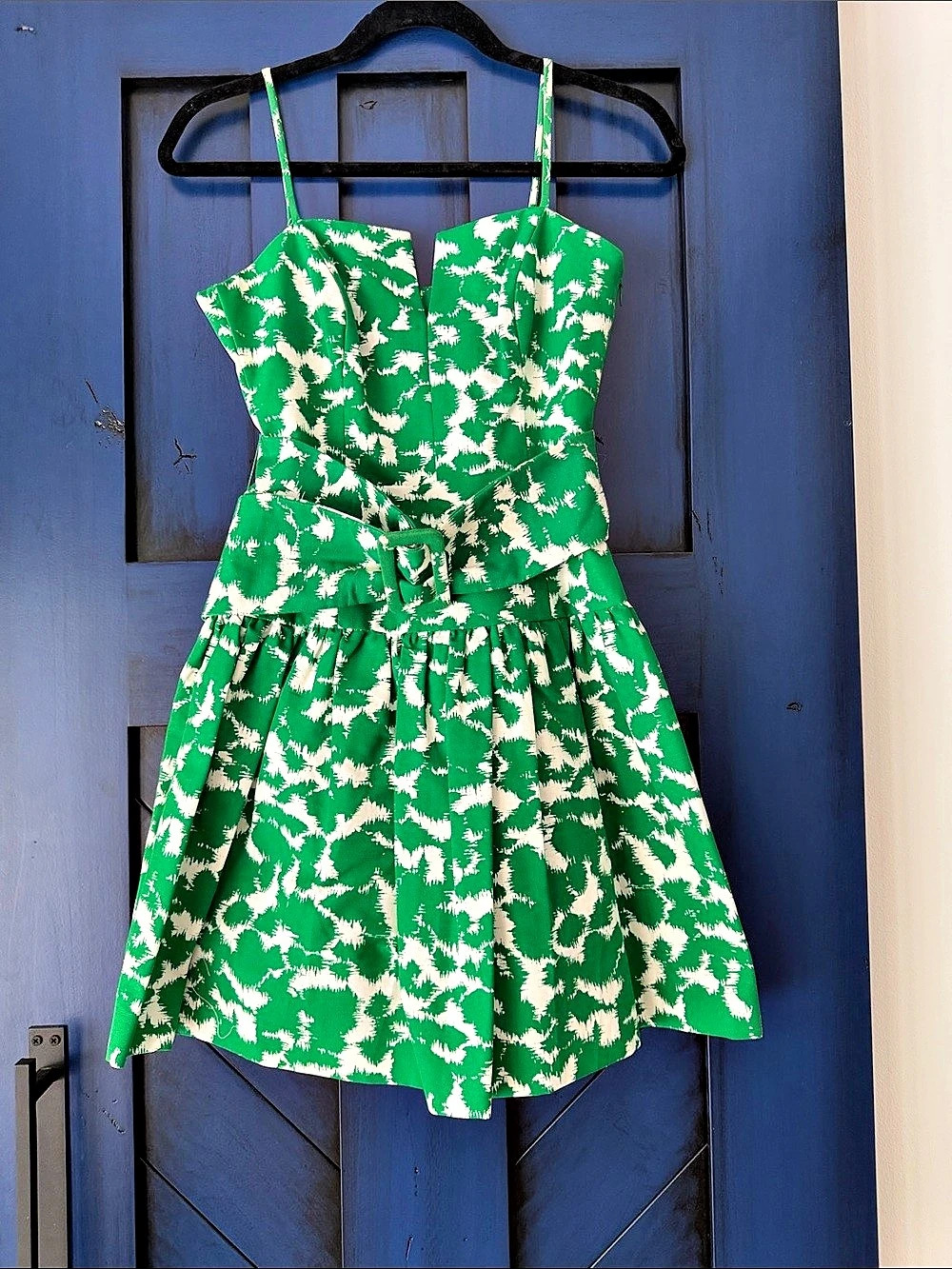 Milly Green & White Mini Dress Size 2 Like New